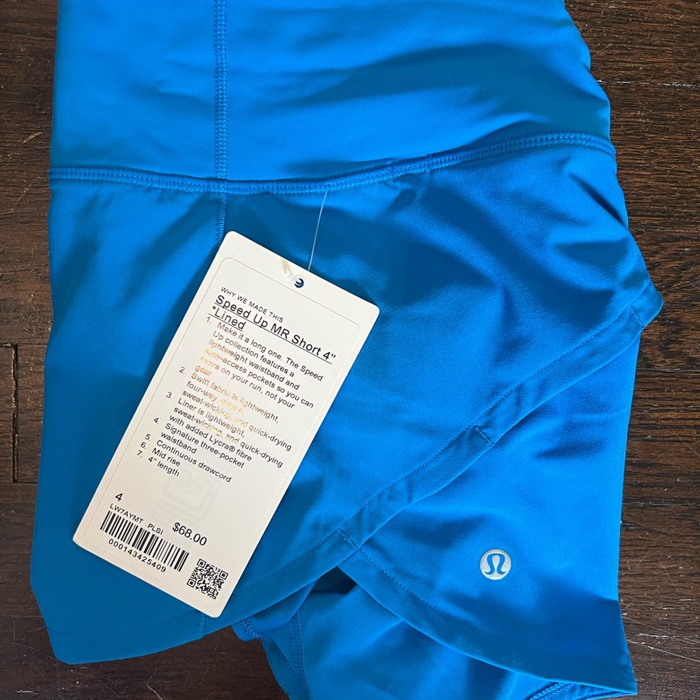 Lululemon Speed Up MR Short, 4”, Lined, Size: 4